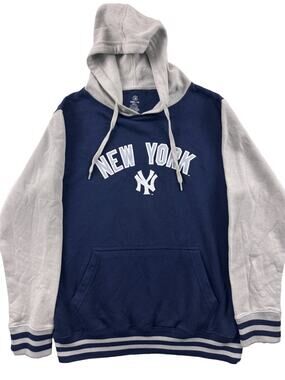MLB New York Yankees Stitches Hoodie Men S Small Navy Blue Gray Pullover Fleece